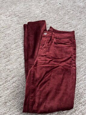 7 For All Mankind Red Velvet Pants